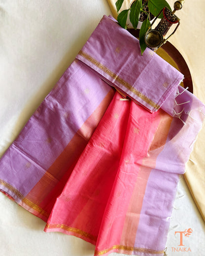 Elegant saree with fine zari border and soft textured body