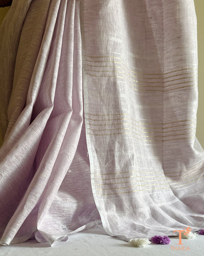 breathable premium linen saree with traditional weave