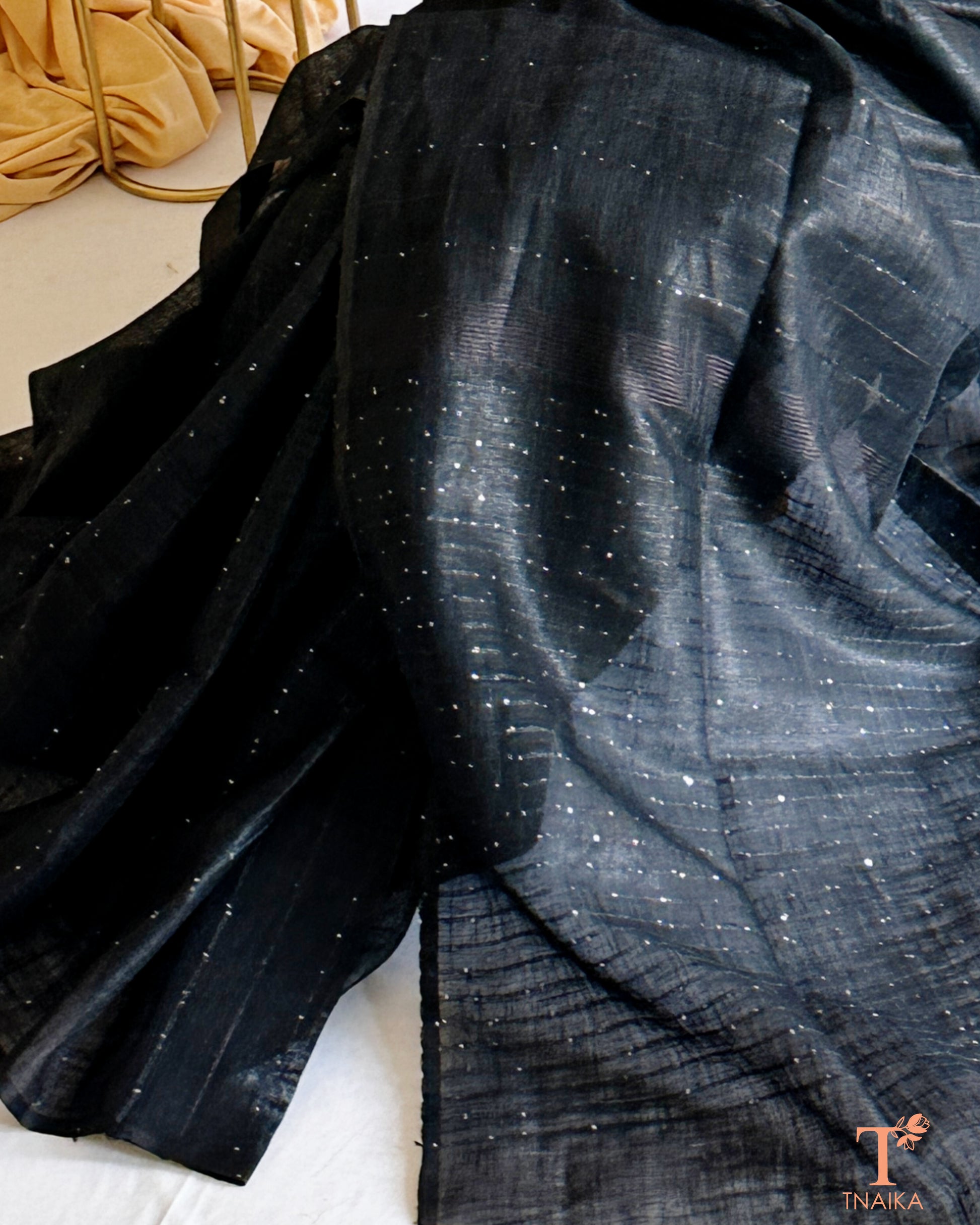 premium handfeel linen saree for festive and occasion wear