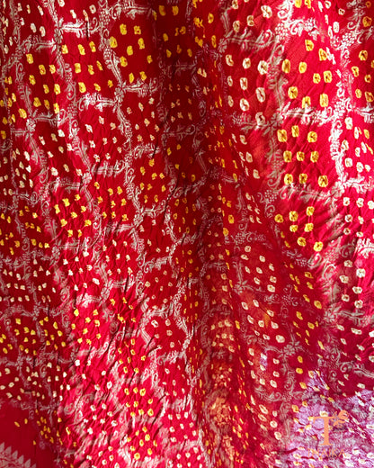 Rang Mahal Bandhej Dupatta - Red