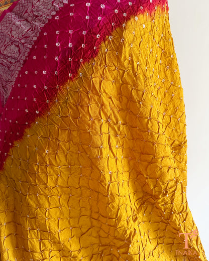 Noor-e-Bandhej Banarasi Dupatta - Yellow
