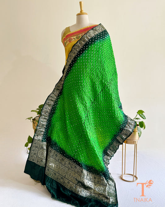 Soft Dhupiyan silk Bandhej dupatta for lehenga choli and festive styling