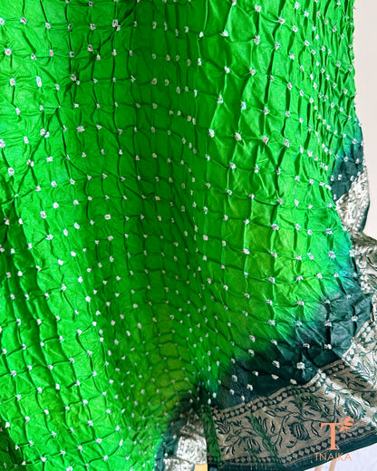 Lightweight festive dupatta with traditional Bandhej texture and zari accents