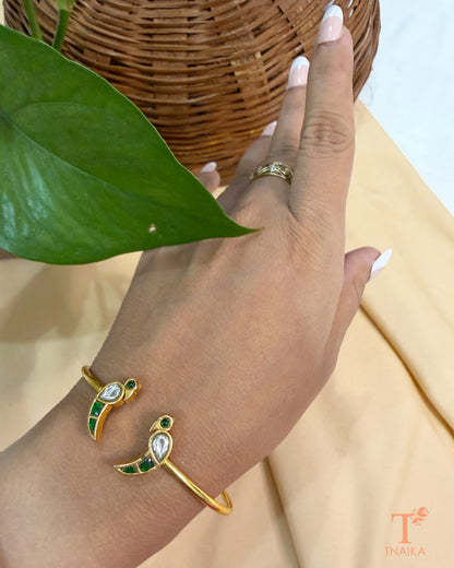 Gold finish brass open bracelet