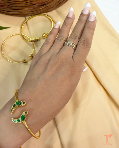 Twin Bird Kundan Cuff Bracelet