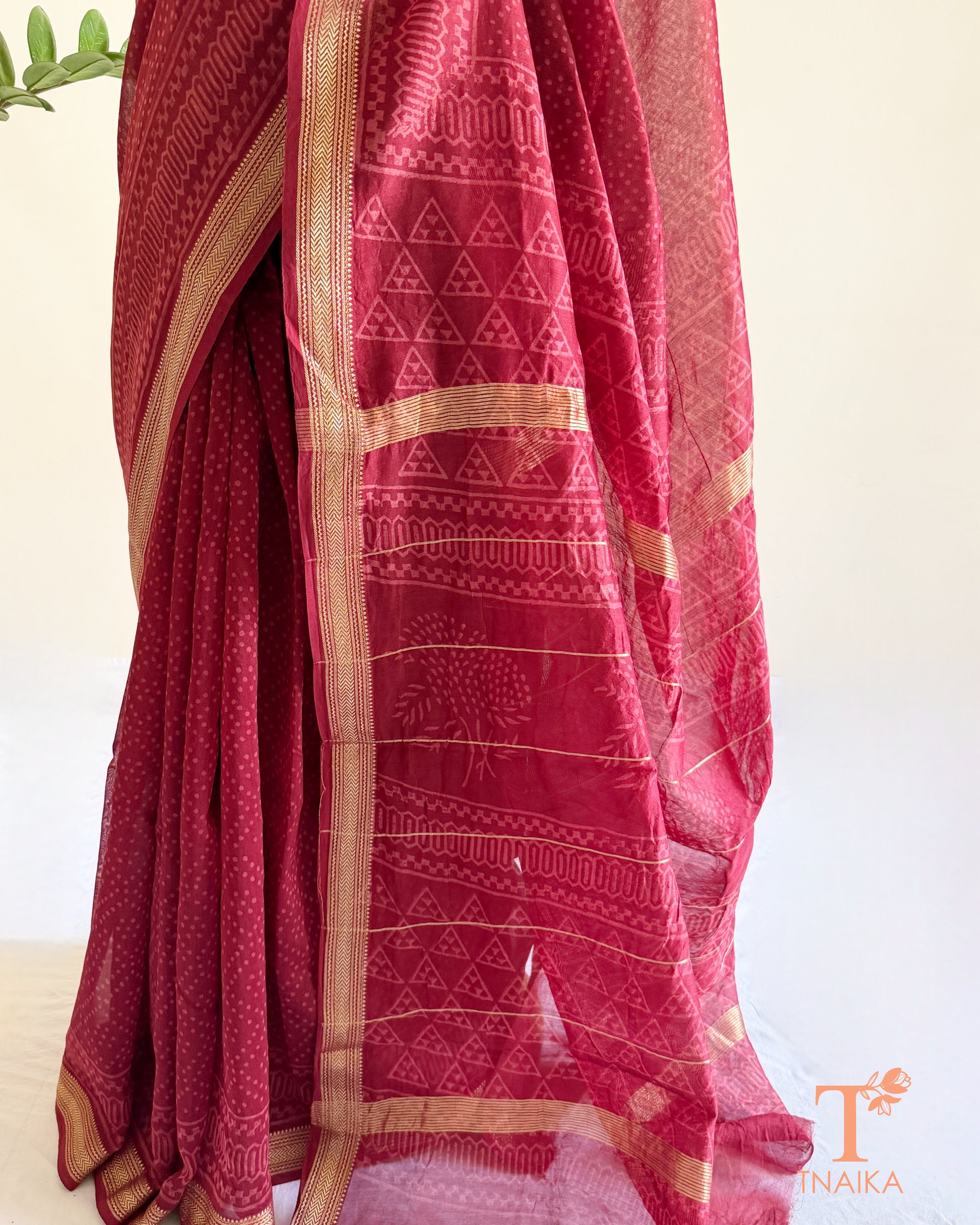 Sustainable handcrafted saree with chemical-free dyes
