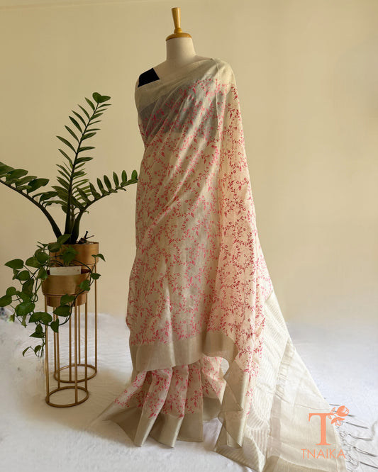 Soft Chanderi tissue saree for festive and daytime occasions
