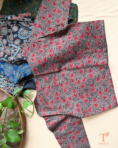 Back Close-up of hand block print modal silk blouse