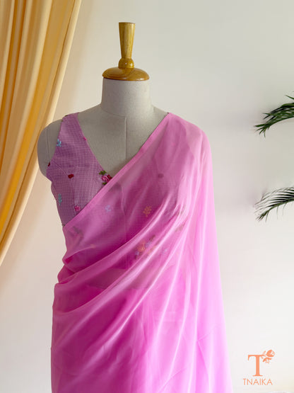 Soft lightweight georgette saree for office and party wear.