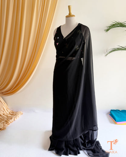 Premium soft georgette saree with an elegant flowing drape.