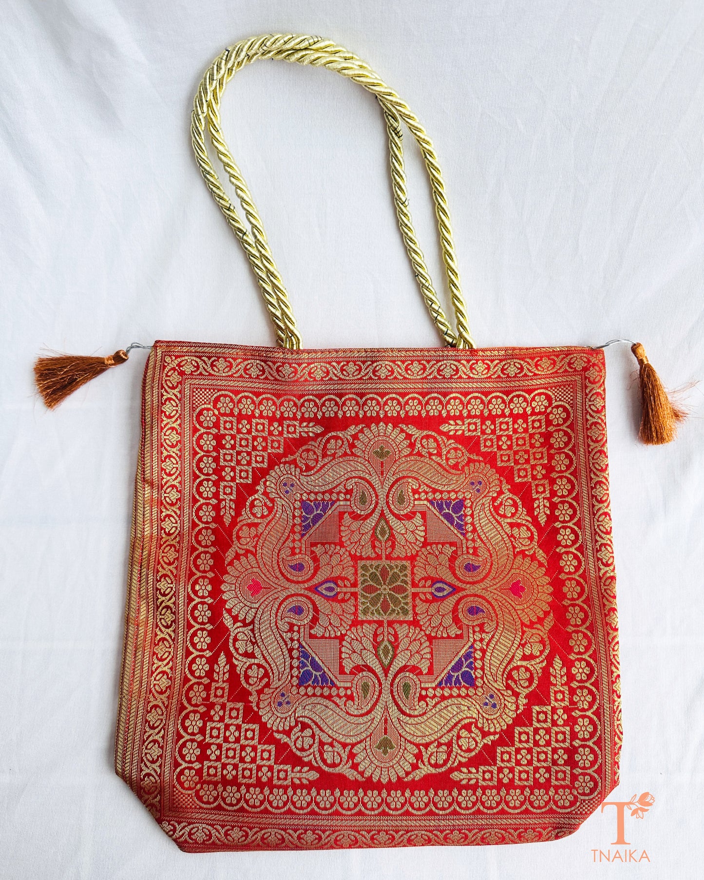 Banarasi purse with traditional zari weave for festive and wedding wear