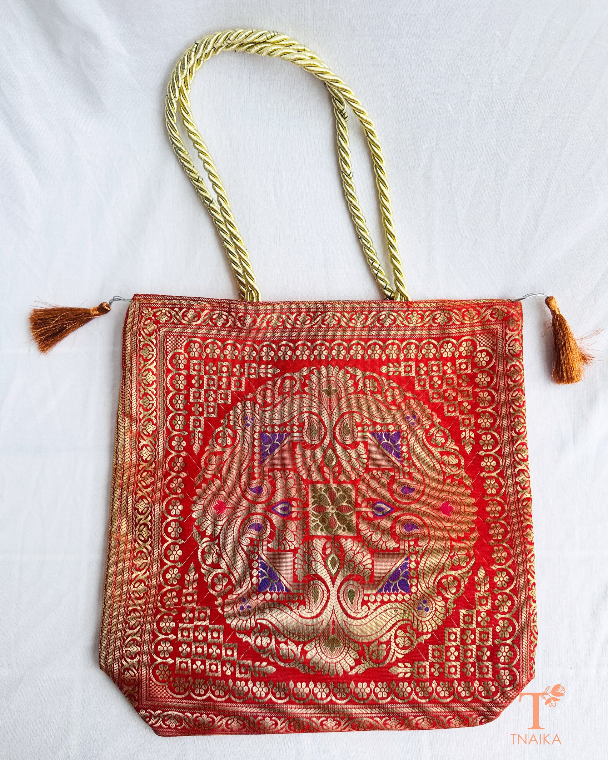 Banarasi purse with traditional zari weave for festive and wedding wear