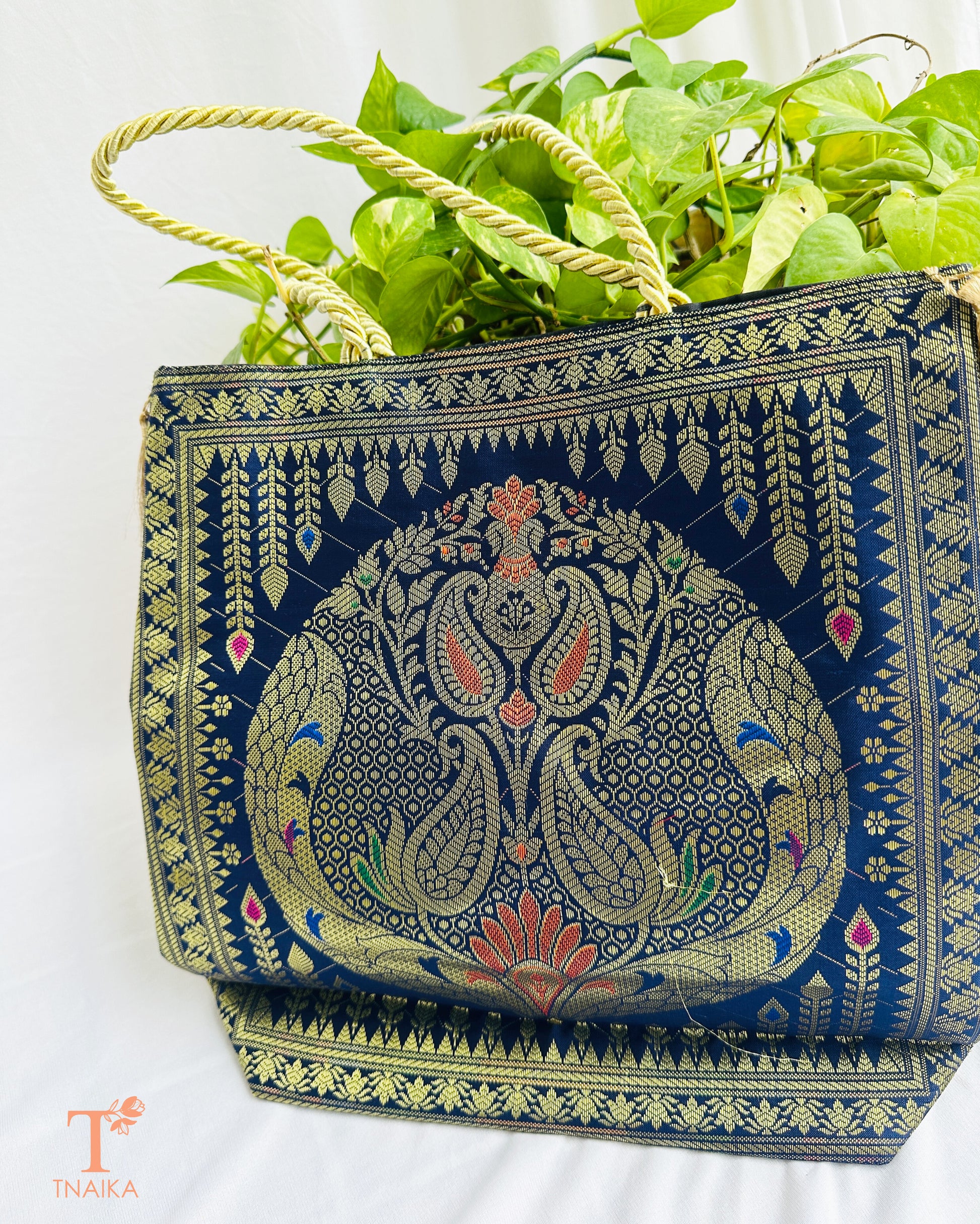 Banarasi purse with traditional zari weave for festive and wedding wear