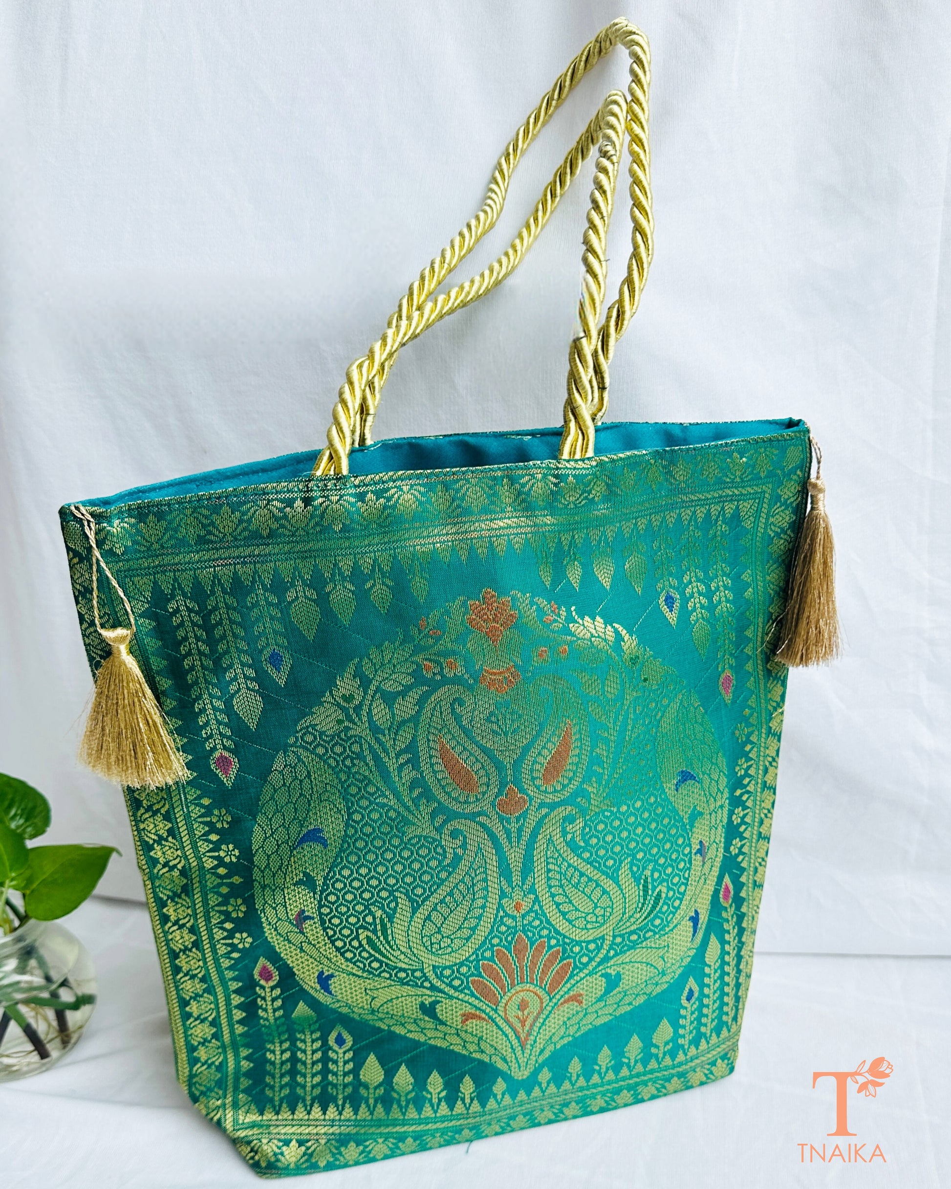 Banarasi purse with traditional zari weave for festive and wedding wear