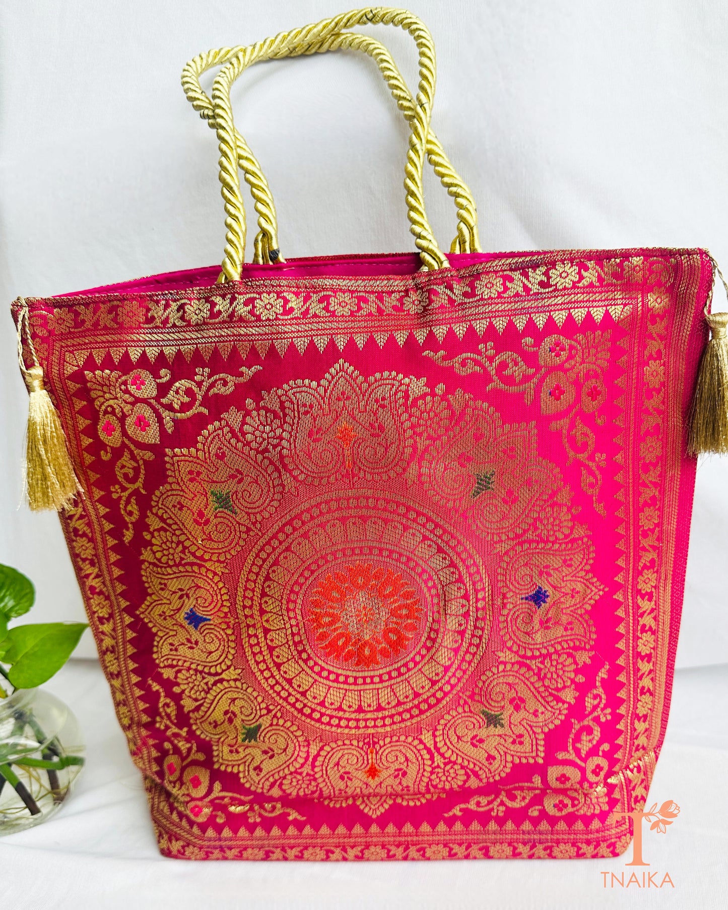 Banarasi purse with traditional zari weave for festive and wedding wear