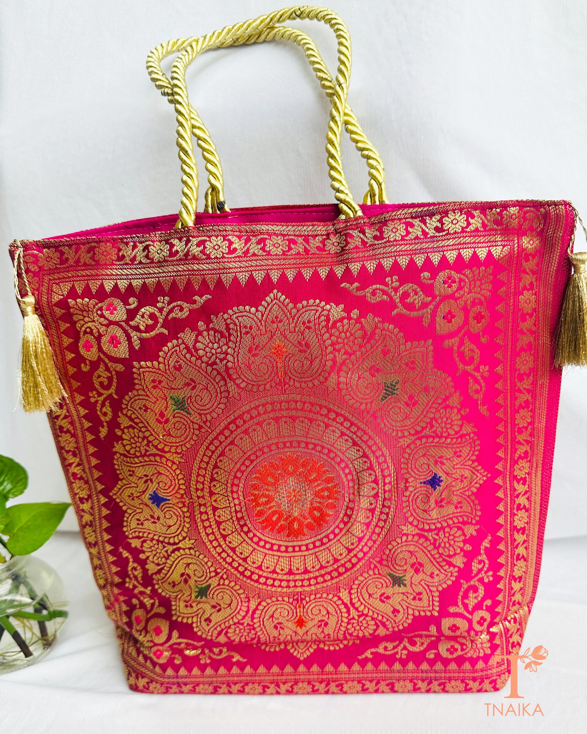 Banarasi purse with traditional zari weave for festive and wedding wear