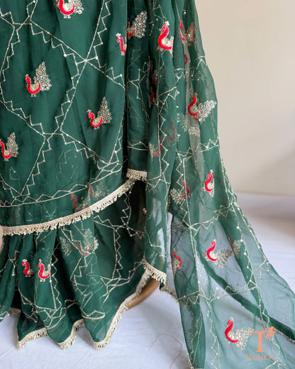 Traditional Rajputi inspired embroidered georgette saree for festive occasions