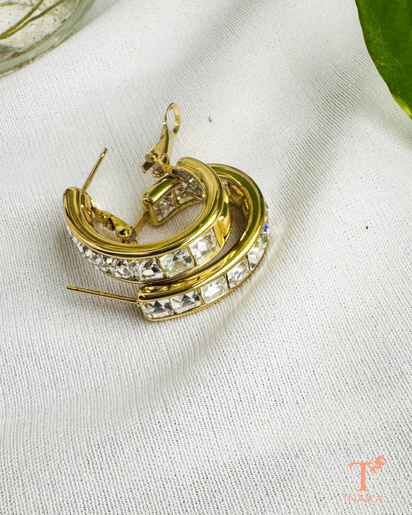 Celeste Stone Hoop Earrings