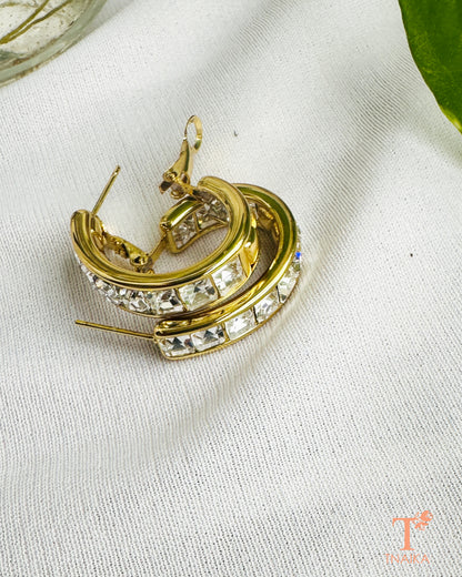 Celeste Stone Hoop Earrings