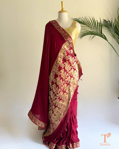 Nakshi design pallu on lightweight modal saree