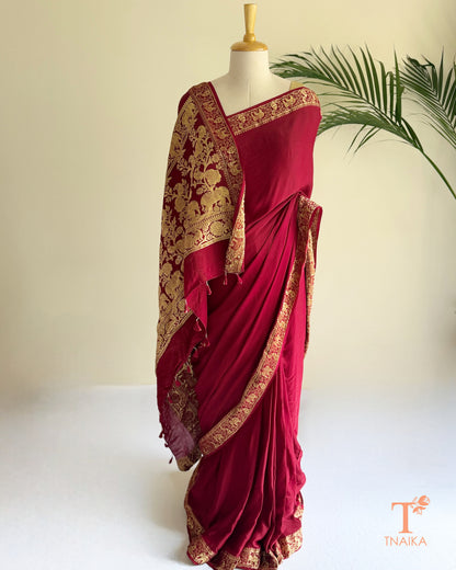 Modal silk saree with Nakshi weave pallu
