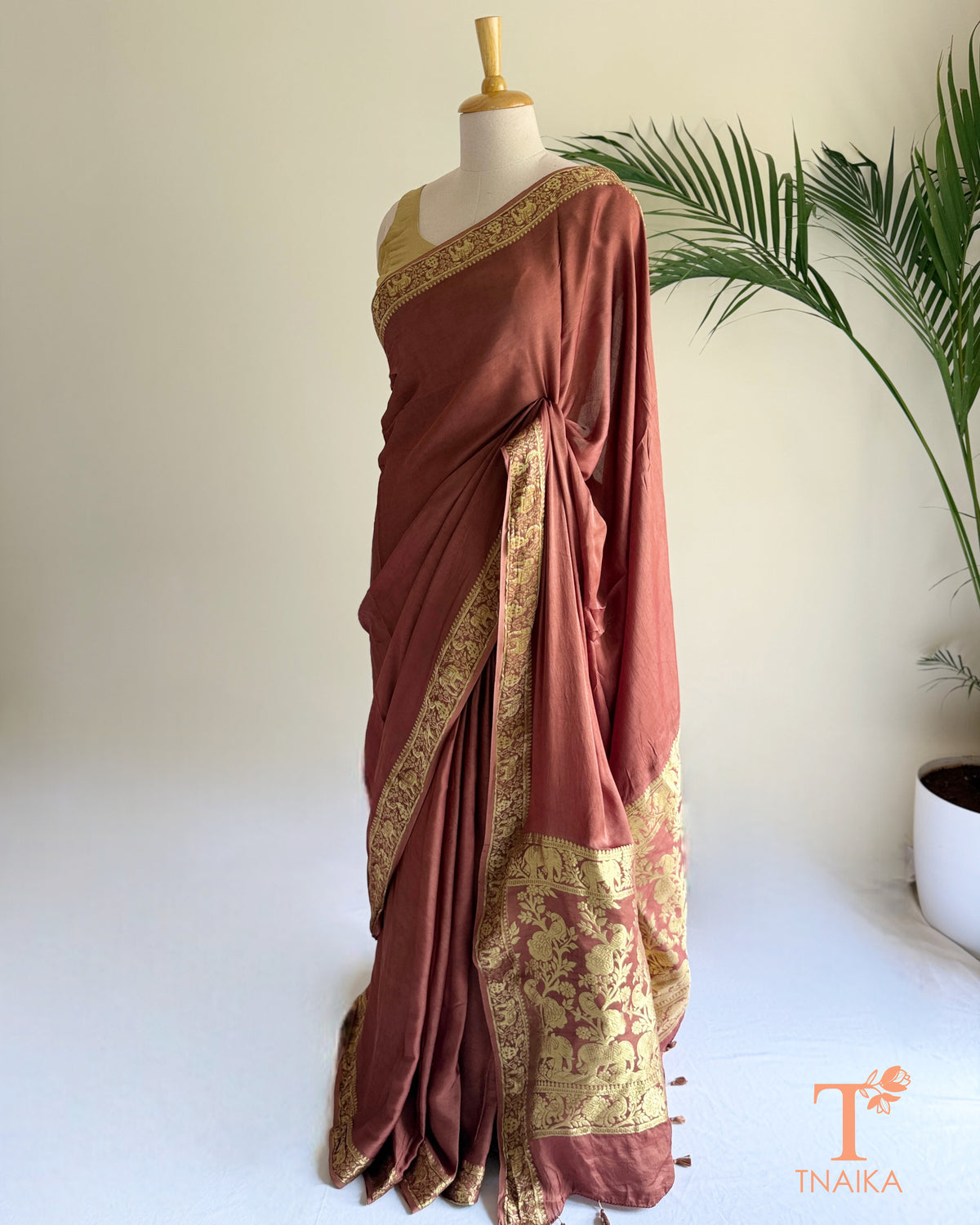 Modal fabric saree featuring Nakshi patterns