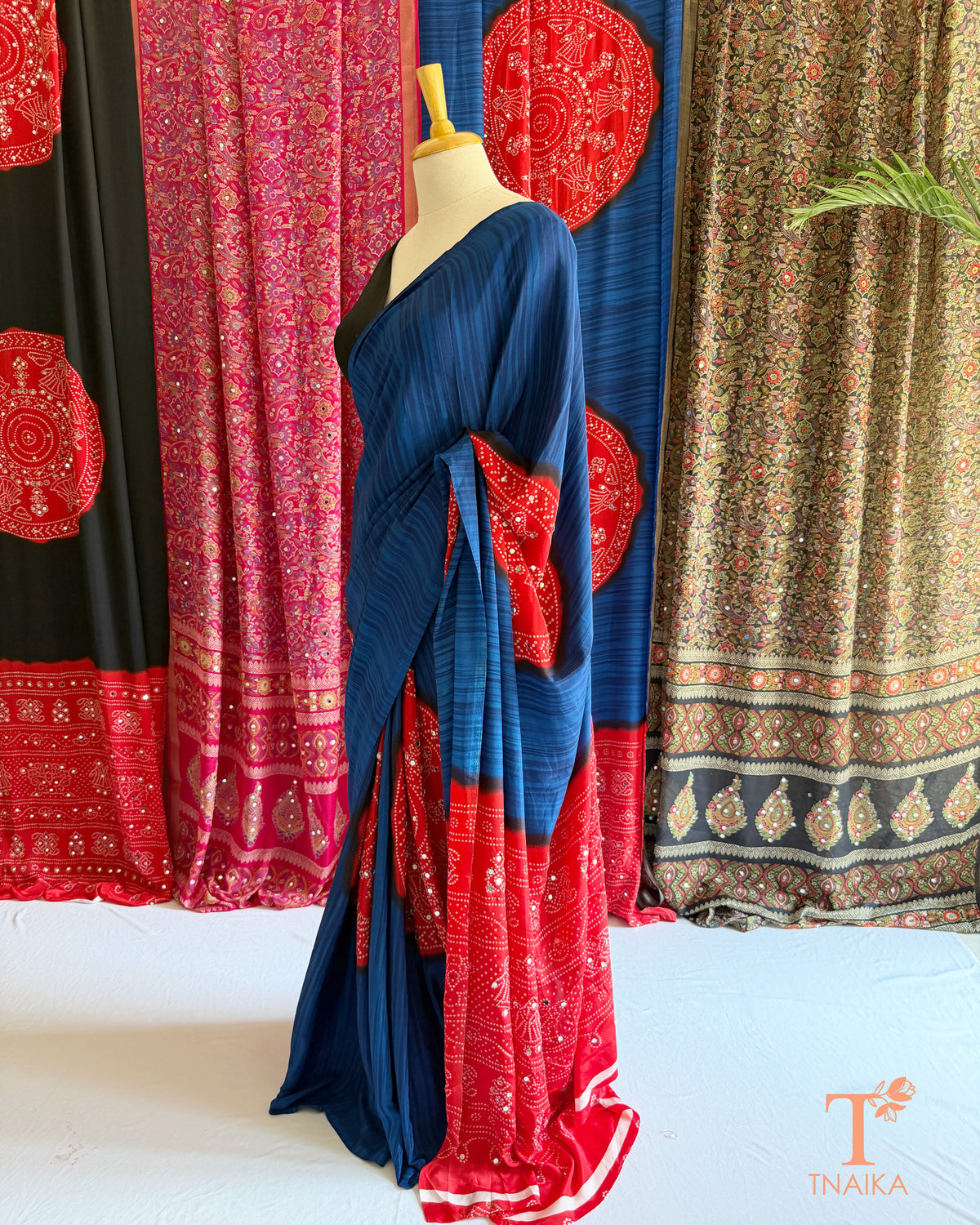 Sitara Satin Silk Saree - Blue