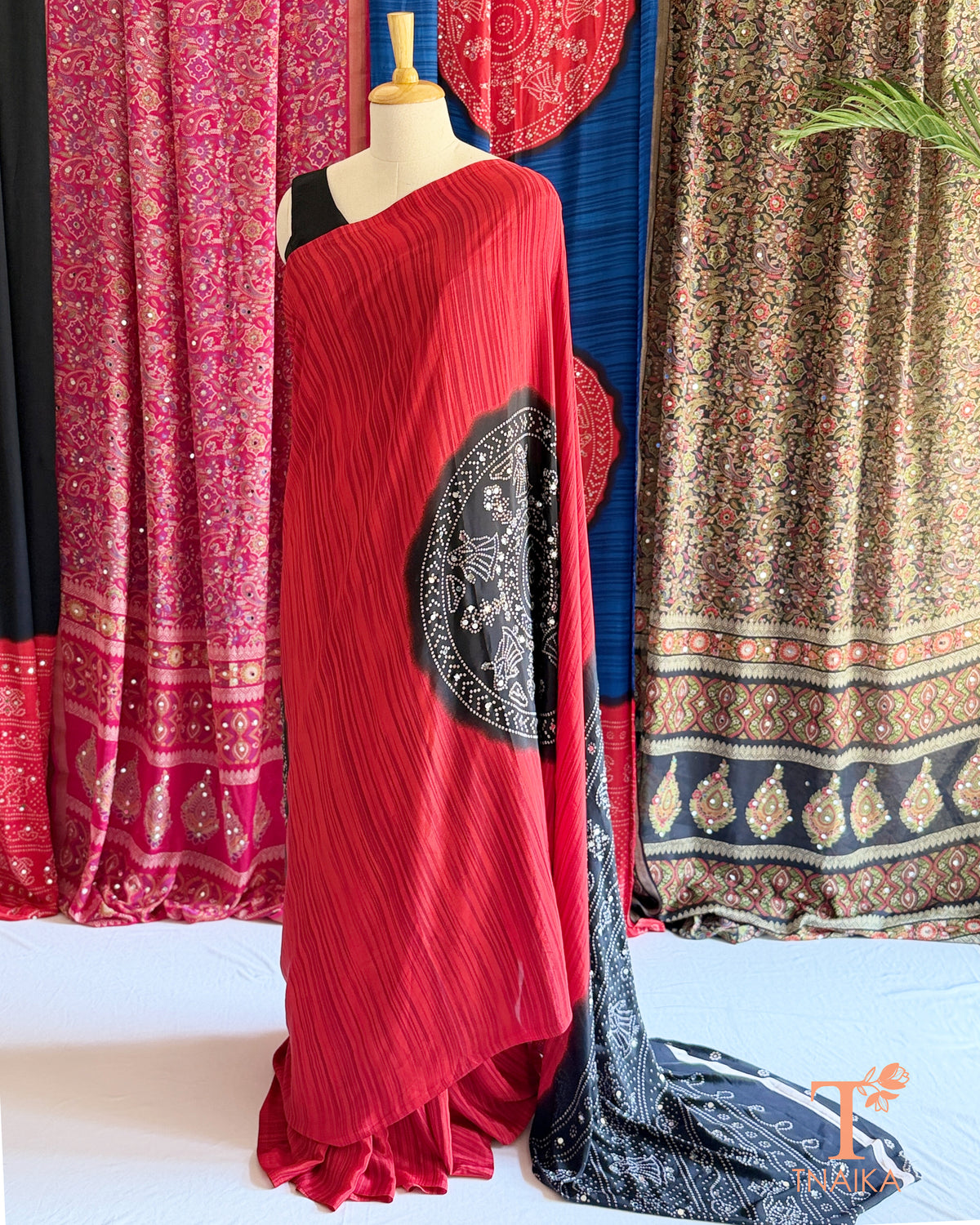 Sitara Satin Silk Saree - Red