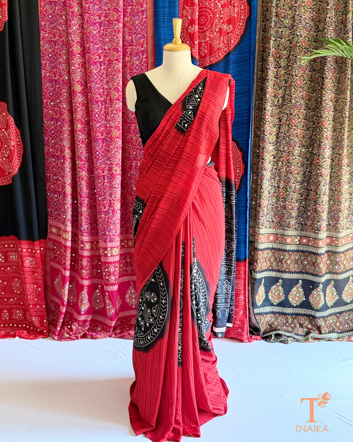 Sitara Satin Silk Saree - Red