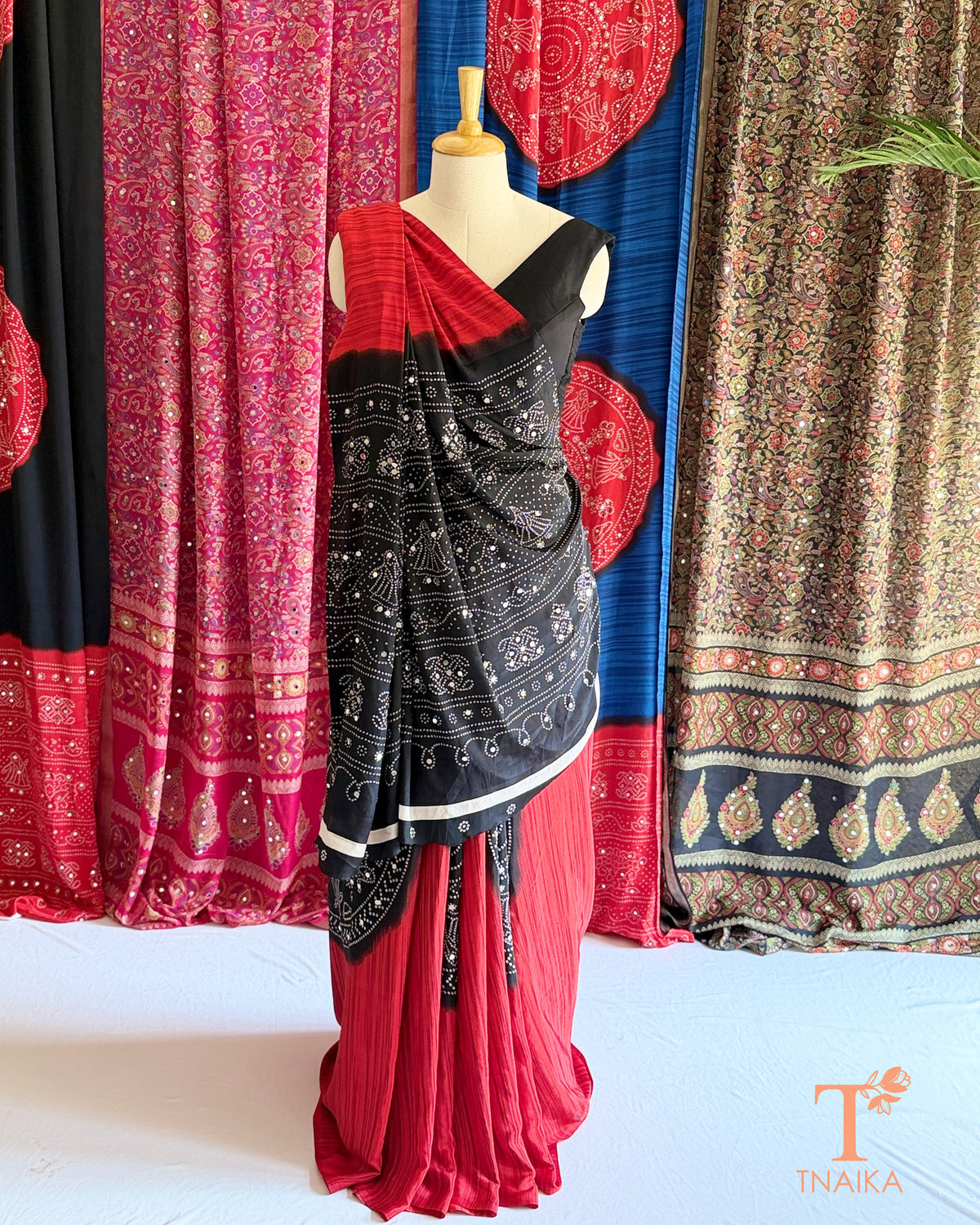 Sitara Satin Silk Saree - Red