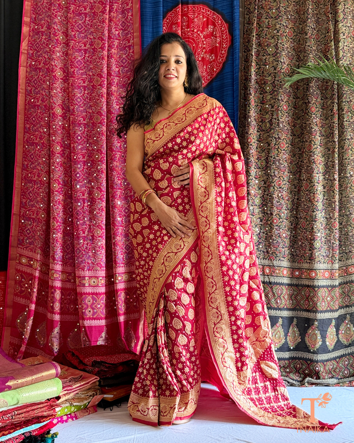 Traditional Indian saree in Upada zari dupion silk fabric