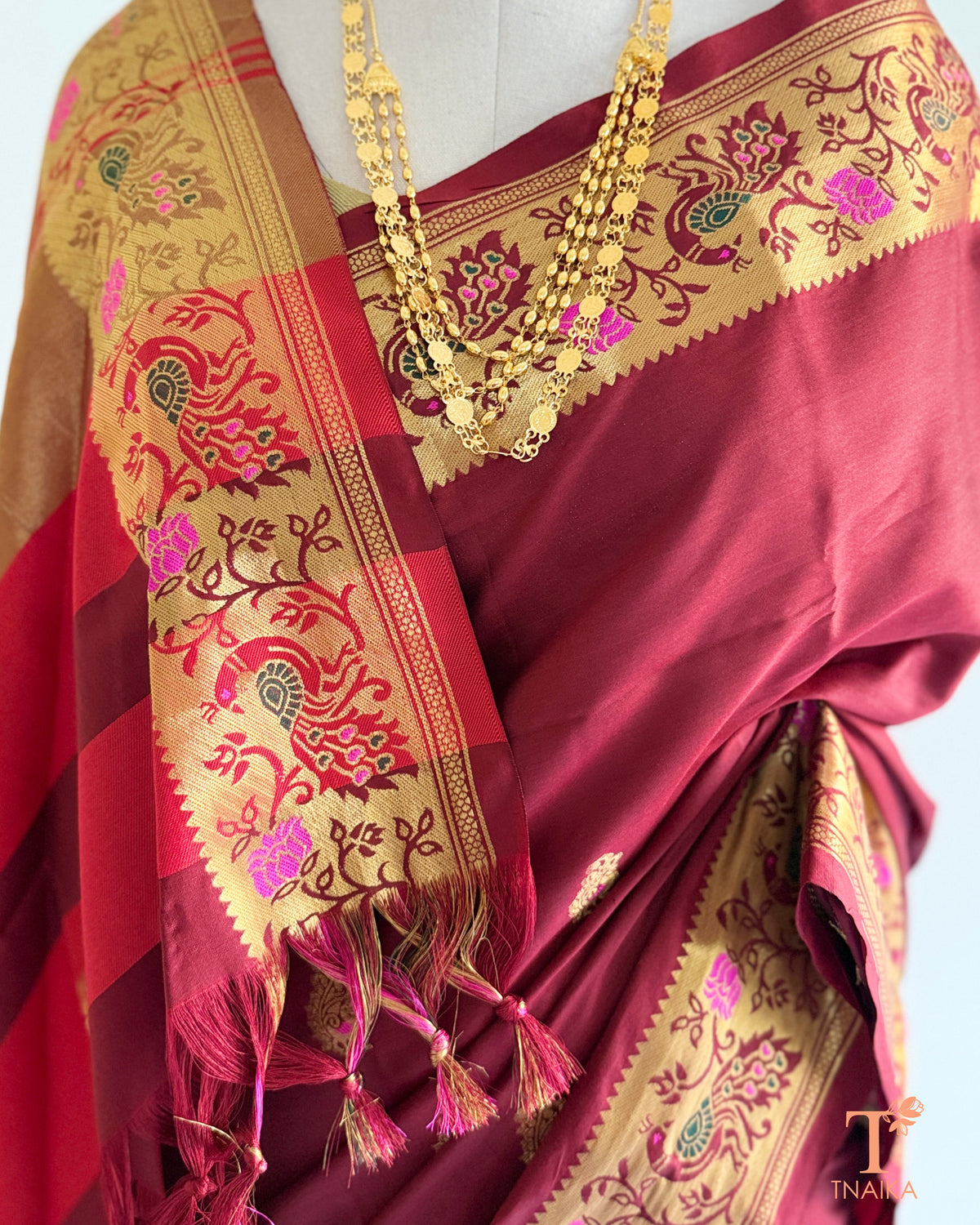 Traditional semi silk saree with rich zari detailing