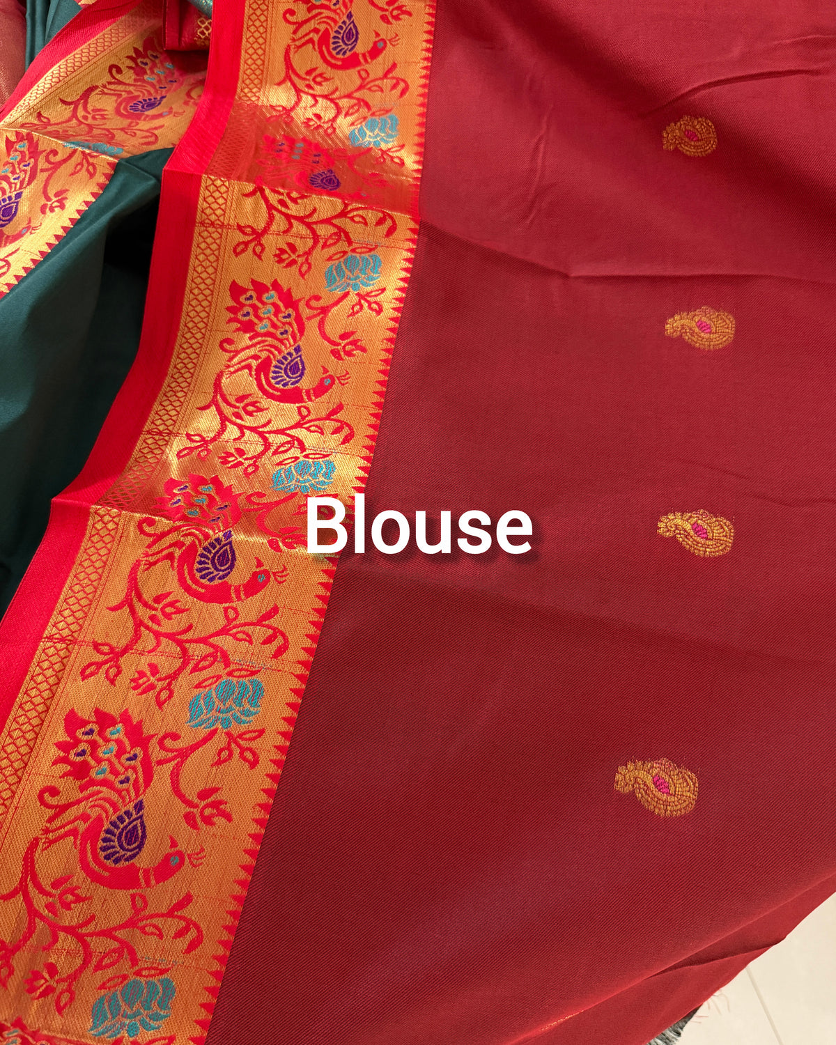 Paithani-inspired saree with colourful Blouse