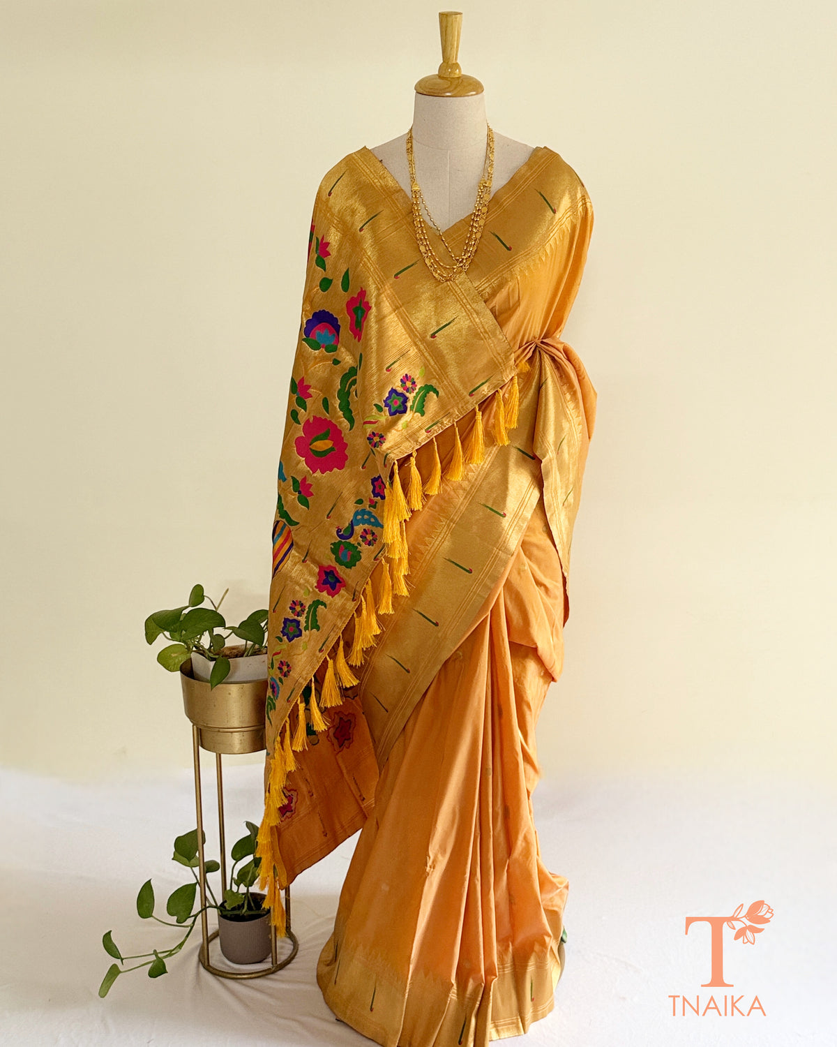 Traditional semi silk saree with rich zari detailing