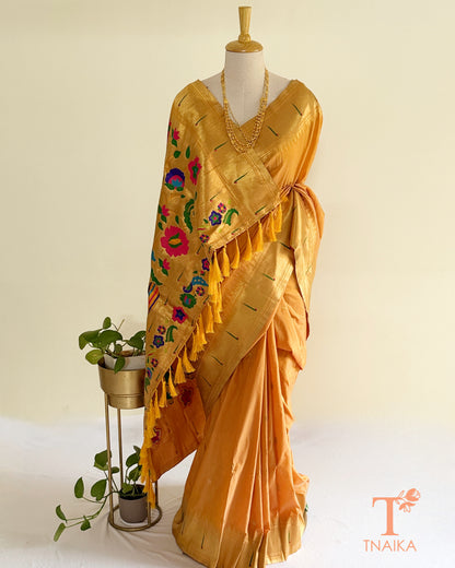 Traditional semi silk saree with rich zari detailing