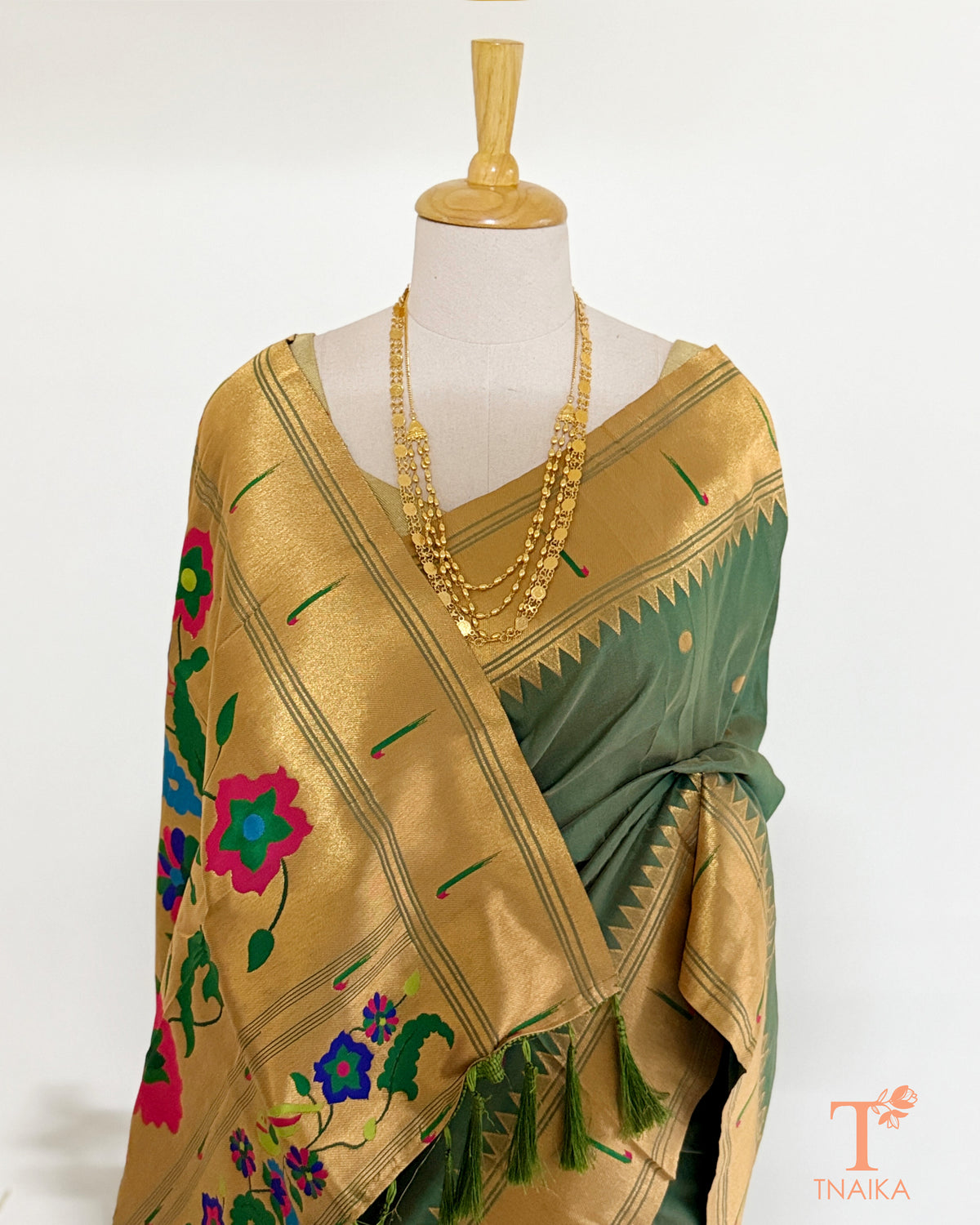 Traditional semi silk saree with rich zari detailing