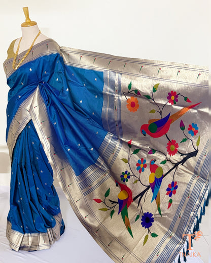 Traditional semi silk saree with rich zari detailing