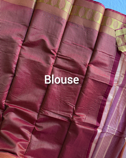 Traditional Indian Maheshwari cotton saree with elegant detailing