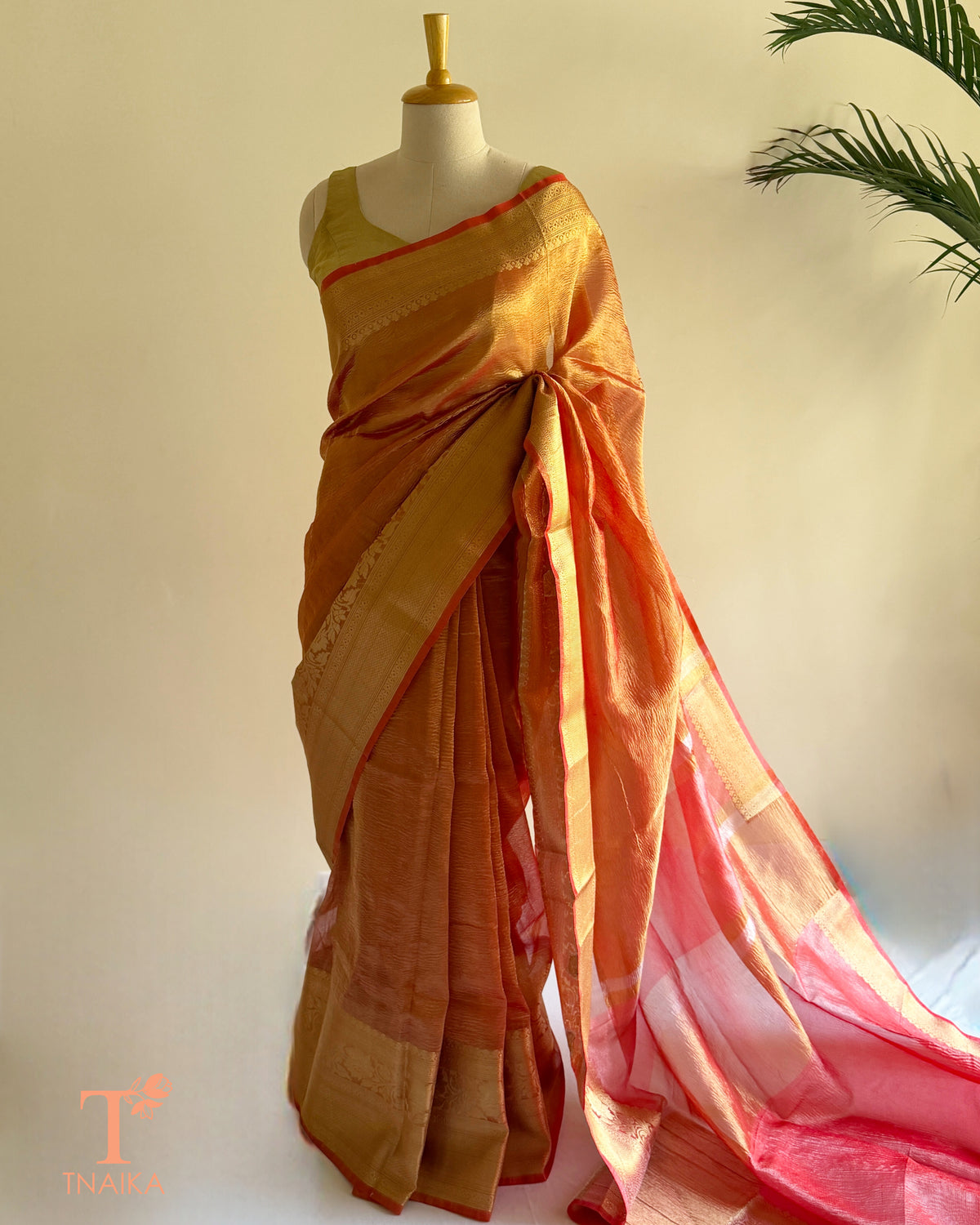 Elegant Banarasi tissue silk saree for festive occasions