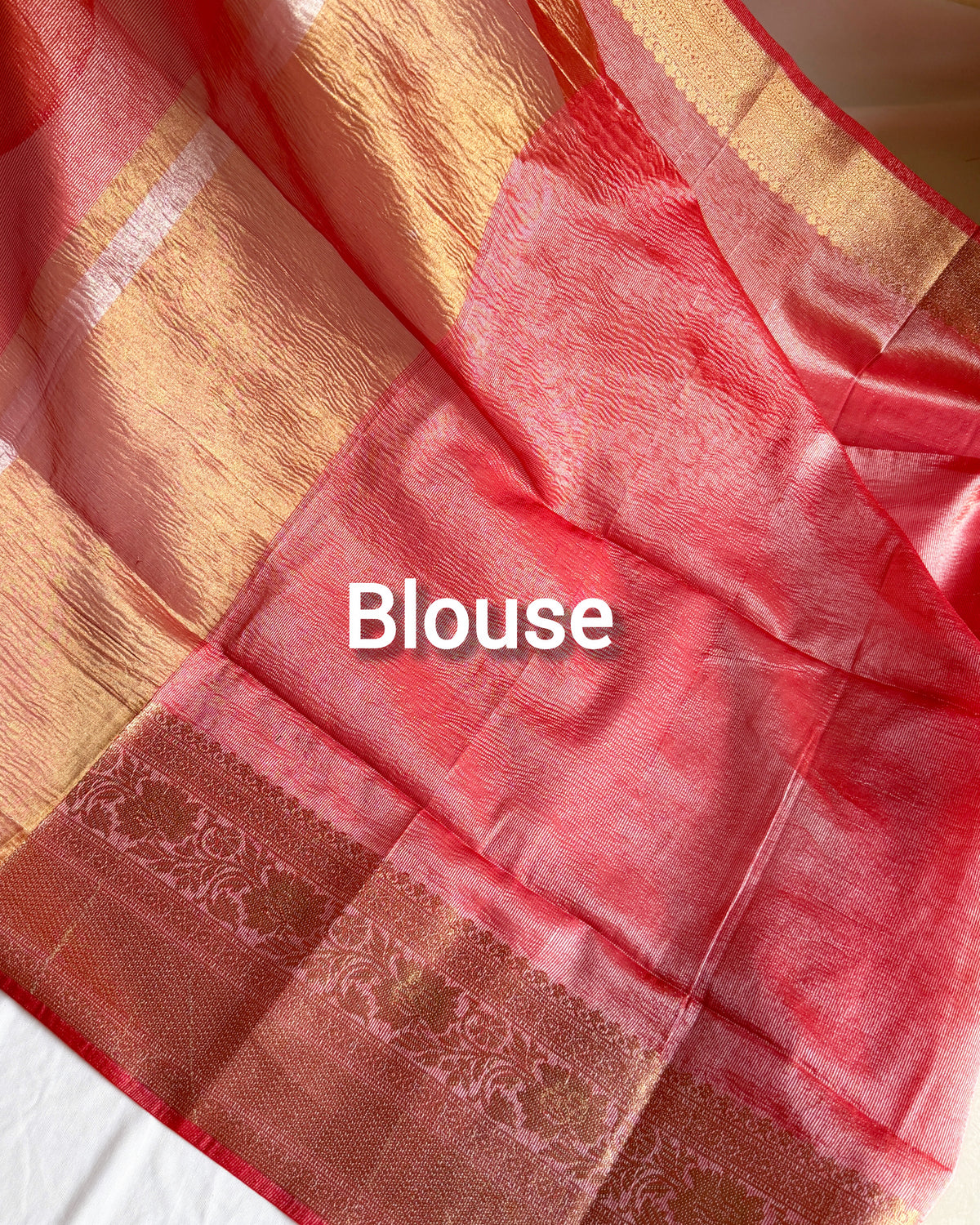 Banarasi-style crushed silk saree with a textured finish