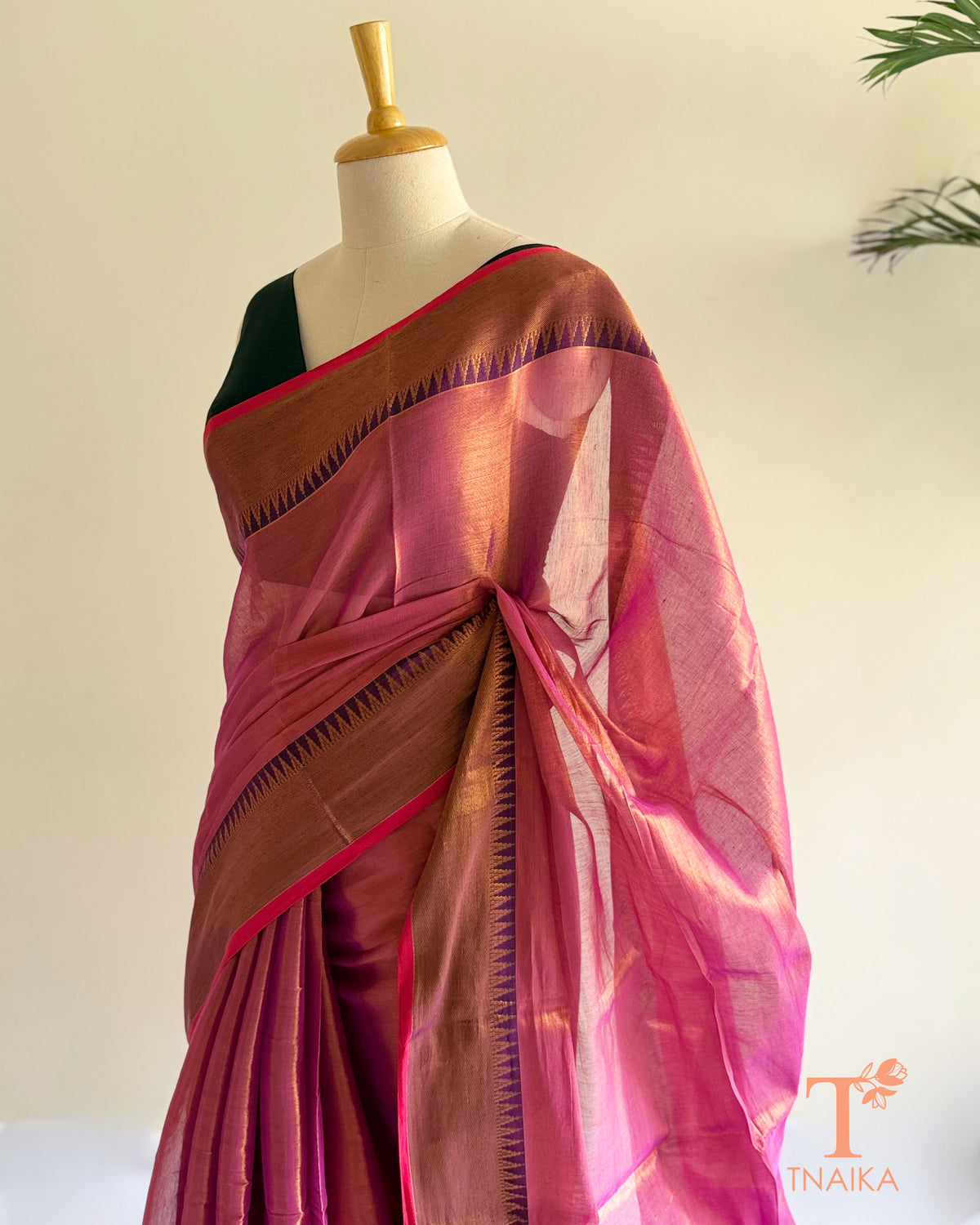Traditional Indian tissue silk saree for festive occasions