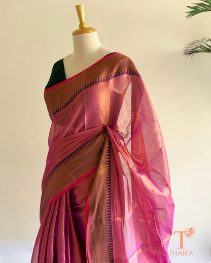 Traditional Indian tissue silk saree for festive occasions