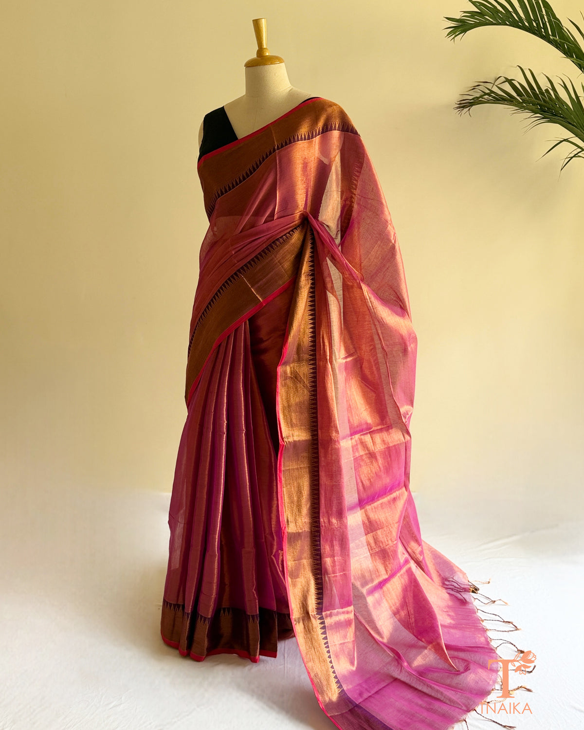 Festive tissue silk saree with a lustrous finish