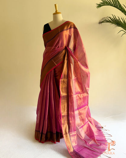 Festive tissue silk saree with a lustrous finish