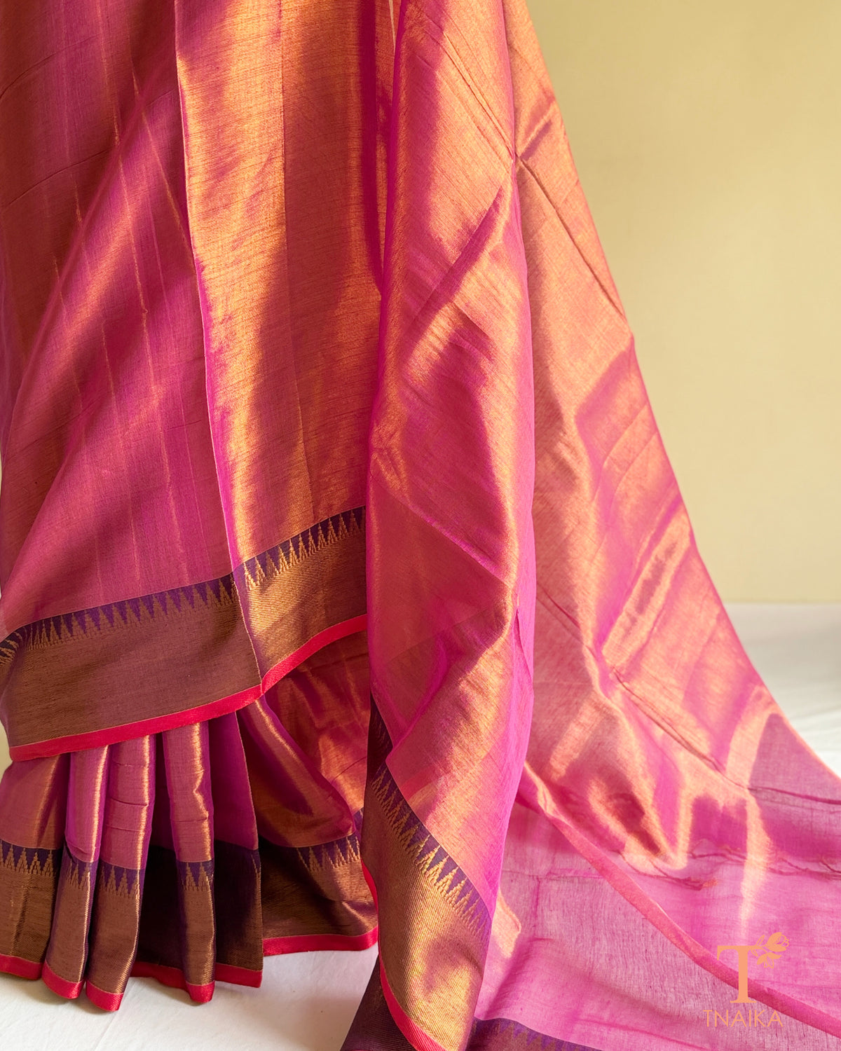 Elegant tissue silk saree with decorative border