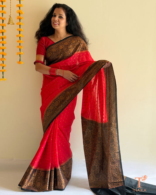 Designer Banarasi butti saree for weddings and celebrations