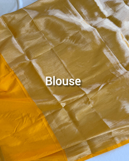 Georgette Neemzari Saree - Yellow