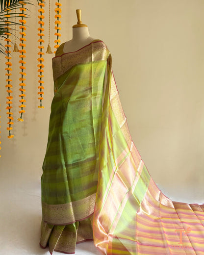 Traditional tissue silk saree for festive occasions