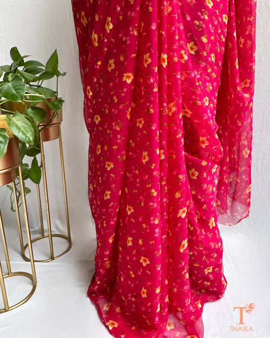 Lightweight chiffon saree for festive and party wear