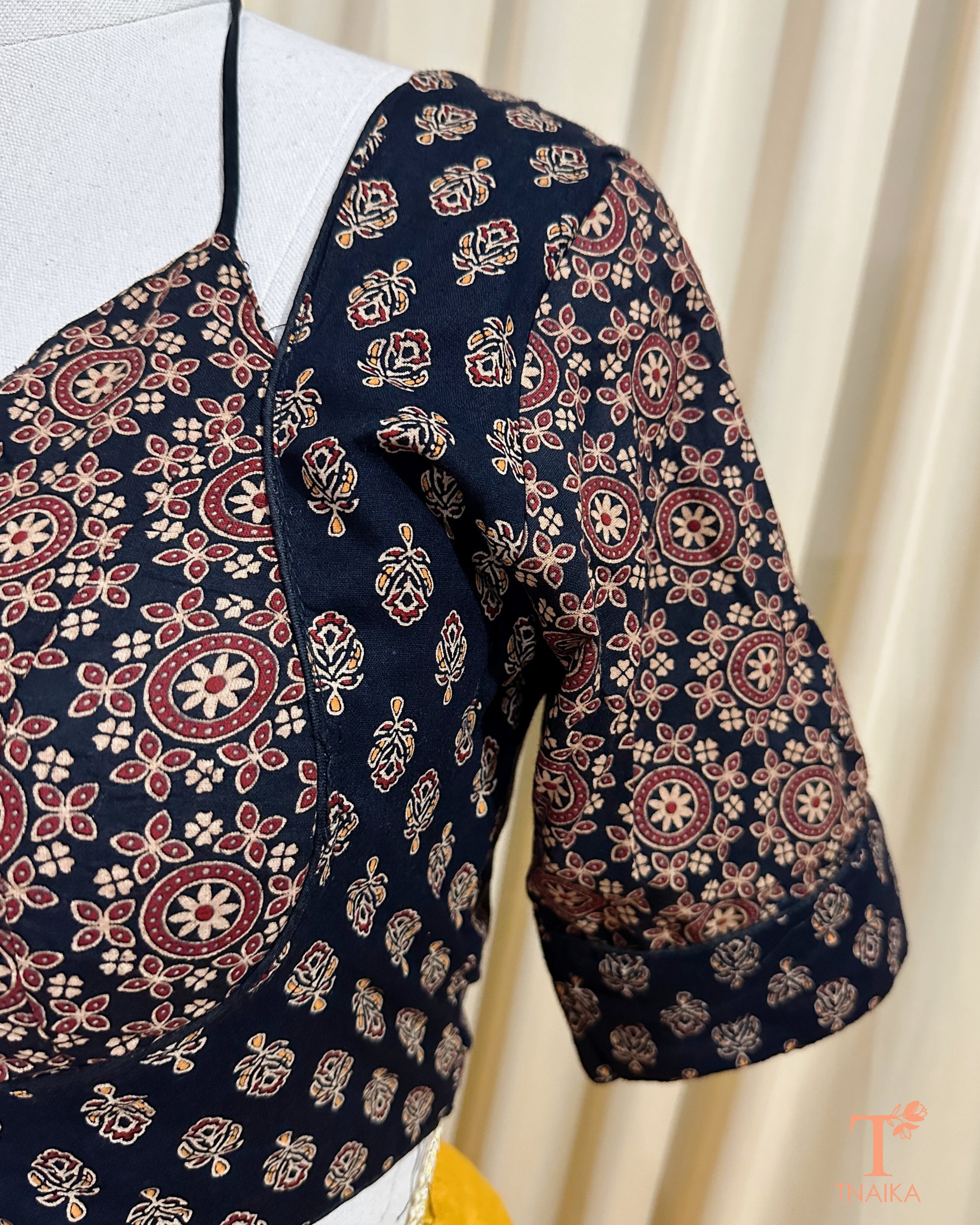 Mumtaz Ajrakh Blouse - Black